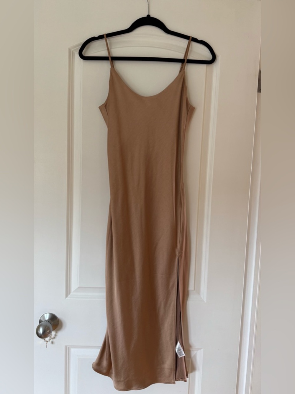Satin Slip Dress in Champagne - Picture 2 of 4